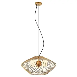 Luminosa Modern Hanging Pendant Golden 3 Light  with Gold, White Shade, G9