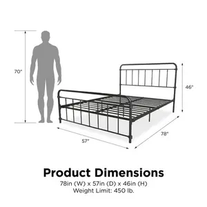 Aanya Bed Frame Matte Black / Double (4'6)