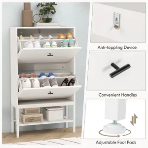 Costway Industrial Shoe Storage Cabinet Entryway Freestanding Shoe Rack