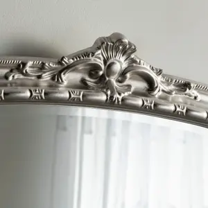 Overmantle Arched Wall Mirror 127(w) x 89cm(h) Silver Victoria Mirror