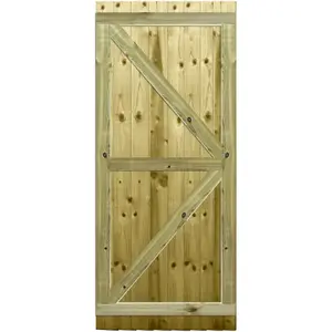 Premier Garden Supplies Pedestrian Gate 180cm (6ft) High x 75cm Wide Feather Edge Flat Top Fully Framed Single Swing Gate