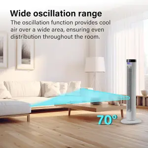 36" Tower Fan Electric Cooling Fan with Remote Control Oscillating Fan Quiet - Grey