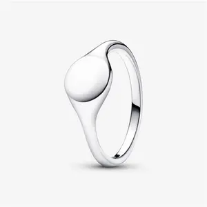 Pandora Engravable Signet Ring - Sterling Silver - Sz. 54