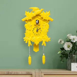 Walplus Yellow Vintage Wall Clock Cuckoo