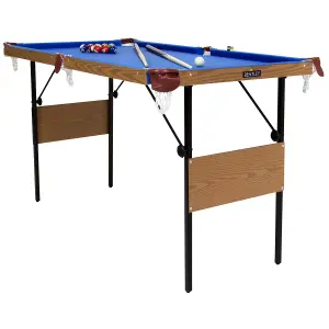 4ft 6in Blue Pool Games Table Including Balls & 2 Cues