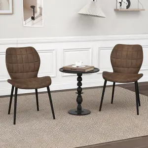 Costway Dining Chairs Set of 2 Kitchen Chairs w/ Padded Back Armless Side Chairs