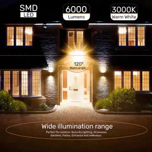 LED Floodlight, Frameless, with faster connector 50W, 6000 Lumens, IP65, Warm White 3000K