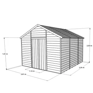 BillyOh Expert Tongue and Groove Apex Workshop - Pressure Treated - 10x10 - Windowless