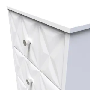 San Jose Ready assembled White 3 Drawer Bedside chest (H)726mm (W)450mm (D)395mm