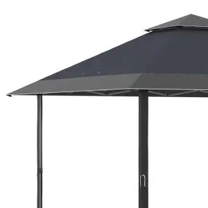 Outsunny 4 x 4m Outdoor Pop-Up Canopy Tent Gazebo Adjustable Legs Bag Grey