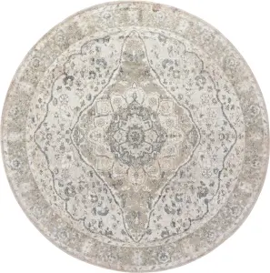 CELINE Round Machine Washable Vintage Area Rug 200 x 200 cm