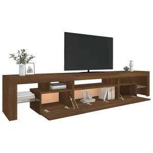 Berkfield TV Cabinet with LED Lights Brown Oak 215x36.5x40 cm