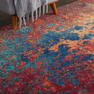 Multi Modern Easy to Clean Abstract Graphics Rug For Dining Room -239cm X 239cm