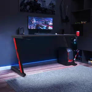 Ergonomic Gaming Computer Desk Black / 75cm H x 140cm W x 60cm D