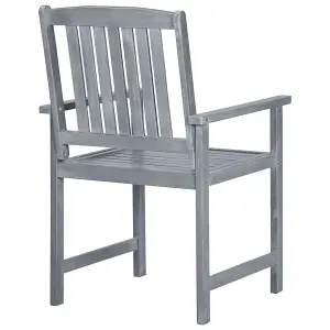 Berkfield Garden Chairs 8 pcs Solid Acacia Wood Grey