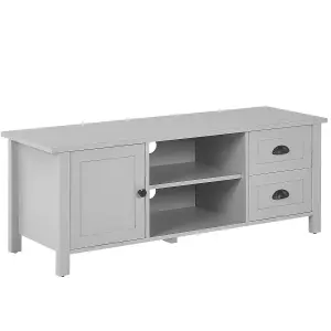 Beliani Traditional TV Stand Light Grey HONOLULU