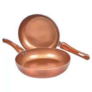 URBN-CHEF 2pcs Ceramic Copper Induction Frying Pans Saucepans Cookware Set