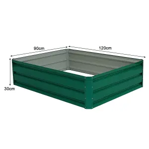 Costway 4 x 3ft Metal Raised Garden Bed Outdoor Planter Box Backyard