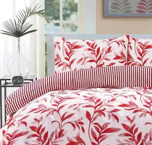 Ellie Red Reversible Duvet Cover Set