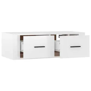 Berkfield Hanging TV Cabinet High Gloss White 80x36x25 cm Engineered Wood