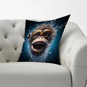 Splashart Cheeky Chimp Face Cushions 60cm x 60cm