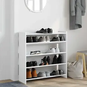 Berkfield Shoe Rack White 80x25x81 cm Engineered Wood