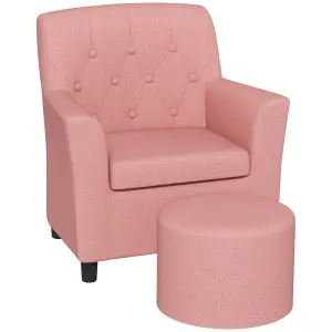 AIYAPLAY Kids Sofa Set with Footrest for Playroom Bedroom, Pink