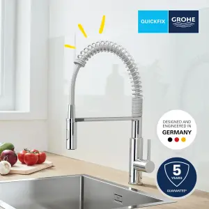 Grohe Get Chrome-plated Kitchen Side lever spring neck Tap