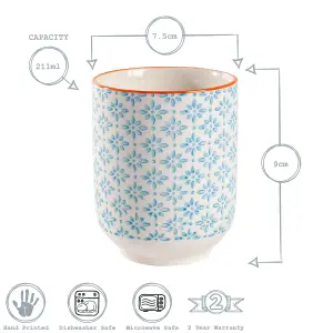 Nicola Spring - Hand-Printed Tumbler - 280ml - Blue