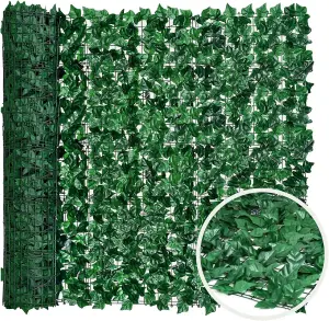 Faux Ivy Leaves Hedge on Roll Artificial Screening Green Ivy Leaf Panels Privacy Wall Garden Fence Outdoor Decoration (1mx3m)