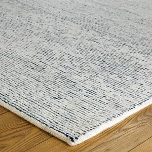 Handmade Luxurious Modern Easy to Clean Dotted Blue Wool Rug for Living Room Bedroom & Dining Room-120cm X 170cm