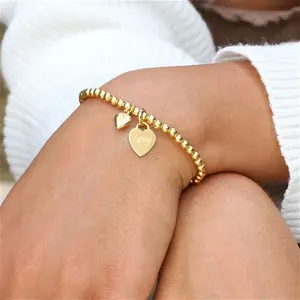 Personalised 18Ct Gold Plated Charm Ball Bracelet