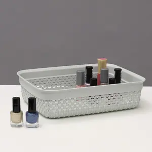 JVL Droplette Design Plastic Storage Basket, One Size, Grey