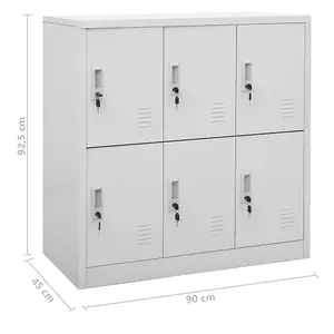 Berkfield Locker Cabinets 5 pcs Light Grey 90x45x92.5 cm Steel