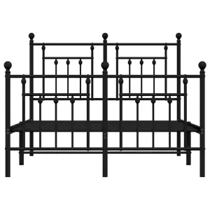 Berkfield Metal Bed Frame with Headboard and Footboard Black 120x200 cm