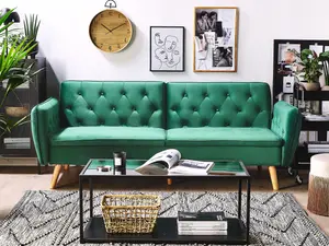 Sofa Bed BARDU Dark Green Velvet