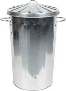 simpa 18L Vintage Metal Bin - Galvanised