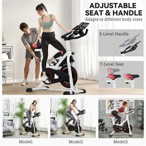 HOMCOM Upright Exercise Bike Indoor Training Cycling Machine Stationary Workout Bicycle W/ Adjustable Resistance Seat Handlebar LCD Display | Aosom UK