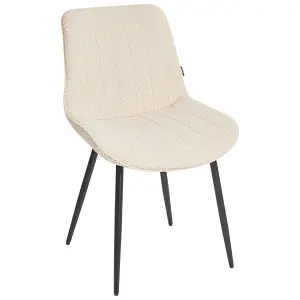 Set of 2 Dining Chairs DUBROVNIK Boucle Light Beige