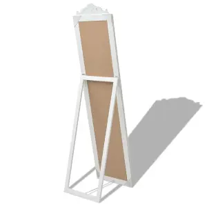 Berkfield Free-Standing Mirror Baroque Style 160x40 cm White