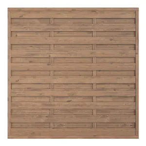 Klikstrom Tiama Contemporary Pressure treated 6ft Brown Wooden Fence panel (W)1.8m (H)1.8m