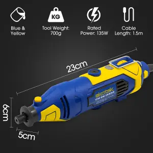 Skotek Rotary Tool Accessory Kit and Case Variable Speed 8000 to 33000rpm Ideal for DIY and Hobby Craft Dremel Compatible