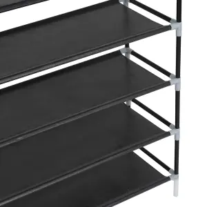 Berkfield Shoe Rack with 10 Shelves Metal and Non-woven Fabric Black