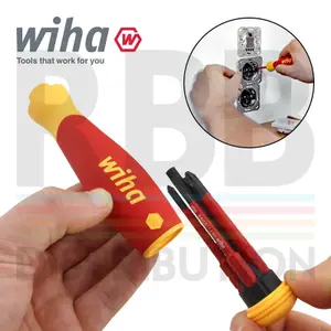 Wiha SlimBits Screwdriver Phillips PZ Mixed 4pcs PocketMax VDE Electrician 45296