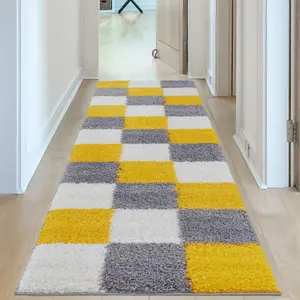 Myshaggy Collection Rugs Geometric Design  381 Yellow