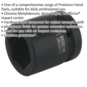 Durable 34mm Forged Impact Socket for 1 Inch Drive Wrenches