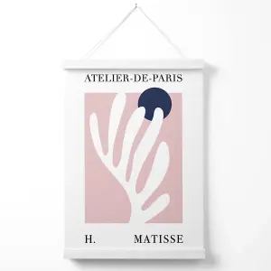 Matisse Floral Cutout Pink and Blue Exhibition Poster with Hanger / 33cm / White