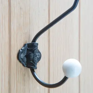 Hammer & Tongs - Ceramic Ball Hat & Coat Hook - W50mm x H180mm - Black