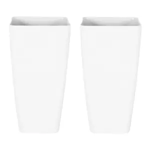 Set of 2 Plant Pots MODI Stone White