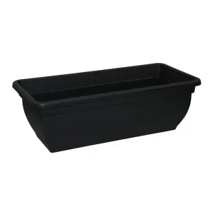 simpa 2PC Black Trough Plastic Planters 46cm.